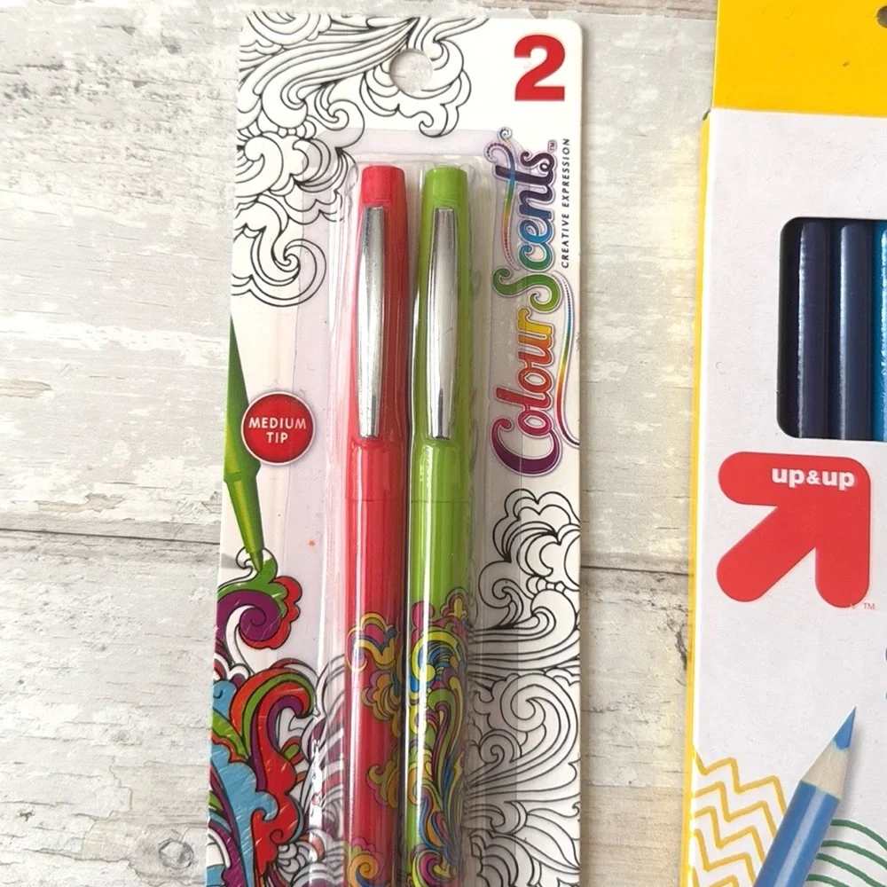 Neon Colored Oencils Color Scents Felt Tip Pens Art Supplies Lot Jot Crayola NEW